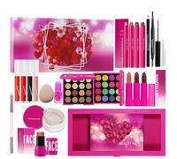 Beginner Makeup Kit | Face Eye Makeup Set - Lipstick Eyeshadow Palette Blush Cosmetics with Brush for Stage Business Traveling Family Friends