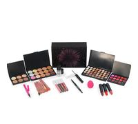 Beginner Makeup Kit - Lipstick Brush Eyeshadow Palette Beauty | Nine-Grid Smooth Eyeshadow Palette, Full Makeup For Women For Girls Teens