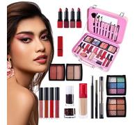 Beginner Makeup Kit,Portable Cosmetic Palette - Long-lasting Beginner Waterproof Cosmetic Set - for Teen Lady Grandma Birthday Stage Performance Dating