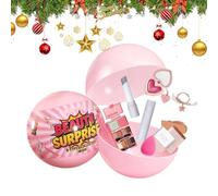 Beginner Makeup Kit - Ribbon Christmas Ball Design Cosmetic Set | Multifunctional Christmas Makeup Set for Women, Girls, Teens, Holiday, Birthday, Stage Performance
