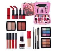 Beginner Makeup Kit - Waterproof Lipstick Cosmetic,Portable Waterproof Professional Makeup Kit | for Teen Lady Grandma Birthday Stage Performance Dating