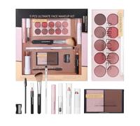 Beginner Makeup Set - Silky Complete Eye Palette, Cosmetic Women Hydrating Concealer, Volumizing Mascara Vibrant Lip Shades Simple | essentialss for Girls Teens Christmas Birthday Wedding Party