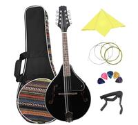 Beginner Mandolin instrument 8 String Guitar A Style Acoustic Mandolin Black Basswood Mandolin With Bag Picks Capo