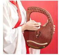 Beginner Music Enlightenment Lyre Harp Comfortable Grip, Lap Harp Mahogany with Spare Strings, Tuning Wrench Lyre Instrument(21-String Boxed - Spruce Log)