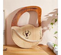 Beginner Music Enlightenment Lyre Harp Comfortable Grip, Lap Harp Mahogany with Spare Strings, Tuning Wrench Lyre Instrument(27-Stringed - Spruce Log)