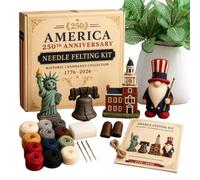 Beginner Needle Felting Kit with 4 Animal Patterns, Complete Set