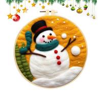 Beginner Needlepoint Kits for Adults - Handmade Christmas Felt Kit with Tree and Hedgehog Motifs | Complete Needle Felting Kit with Picture Frame and Felt Cloth for Festive Crafts