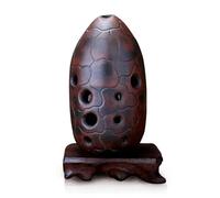 Beginner Ocarina 10 Holes Pottery Xun F G Tone Double Cavity Ocarina Beginner Left Right Hand Xun Traditional Musical Instruments(F,Left)