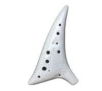 Beginner Ocarina 12-hole AC Beginner Entry Ocarina Middle C 12-hole Ice Crack Texture Ocarina With Lanyard + Bag(White)