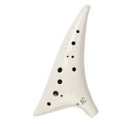 Beginner Ocarina 12-hole Ocarina Ice Crack Alto AC Tune 12-hole Ac Painted Porcelain Flute For Beginners(White)