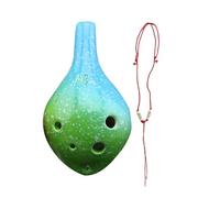 Beginner Ocarina 6 Hole Ceramic Alto Ocarina C Simple Starry Sky Style Instrument with Lanyard Sheet Music for Music Lovers(Color:1)