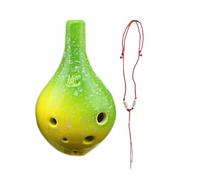 Beginner Ocarina 6 Hole Ceramic Alto Ocarina C Simple Starry Sky Style Instrument with Lanyard Sheet Music for Music Lovers(Color:2)