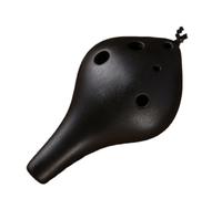 Beginner Ocarina 6-hole Ocarina AC Beginner Recommended Black Pottery Alto C Tone Smoked Ocarina Instrument(Style 13)
