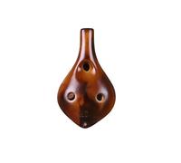Beginner Ocarina 6 Hole Small Size Ocarina Ceramic Alto C Tone Key Glaze Chinese Tao Professional Musical Instrument For Beginner(Brown)