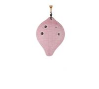 Beginner Ocarina Beginner's introduction to multi-color 6-hole crackle-glaze short-mouthed ocarina(Color:Pink)