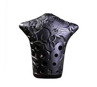 Beginner Ocarina Black 10 Holes Pottery Xun Ocarina Double Cavity Vintage Relief Xun Professional Ocarina Musical Instrument Gifts(Left G)