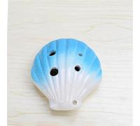 Beginner Ocarina Cartoon Ocarina 6-hole Alto C-tune Shell Shape Ocarina Beginner Teaching Ceramic Pendant Music Enlightenment(Blue 1)