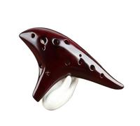 Beginner Ocarina Ceramic Ocarina 12 Hole Alto C Key AC Ocarina Professional Ocarina of Time with Accessories(Color:Red)