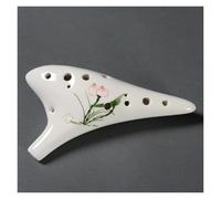 Beginner Ocarina Classical Musical Instrument Ceramic Ocarina 12 Hole Kiln-fired Ceramic Alto C Painted Ocarina Flute(Style 3)