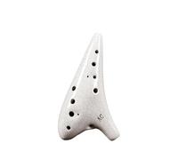 Beginner Ocarina Cyan 12-hole ocarina alto C ceramic production with teaching materials fashionable music instrument(Color:2)