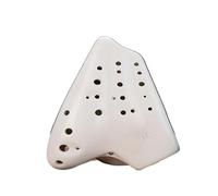 Beginner Ocarina Double-tube ocarina ac key performance grade 3-tube ocarina instrument green cracked white cracked(Color:2)