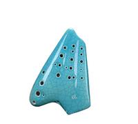 Beginner Ocarina Double-tube ocarina ac key performance grade 3-tube ocarina instrument green cracked white cracked(Color:1)
