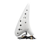 Beginner Ocarina Ice Crack Craft Ocarina 12 Holes AC Tune Professional Performance Beginner Ocarina(White)