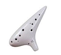 Beginner Ocarina Light Blowing 12-hole Ocarina Alto C AC Twelve-hole Ocarina National Musical Instrument(White)