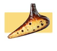 Beginner Ocarina Ocarina 12-hole Treble G Beginner Sea Wave 12-hole Ocarina SG Tune With Lanyard And Protective Bag(Brown)