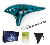 Beginner Ocarina Ocarina12 Tones Alto C Ocarina Musical Instrument Good Gift For Beginners Chinese Tao(Blue)