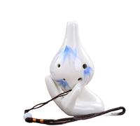 Beginner Ocarina Professional 6Hole Ocarina Ceramic Alto C Key Flute Musical Instrument With Buddha's Hand Accessories For Beginners(Blue)