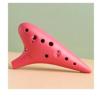 Beginner Ocarina Resin Ocarina 12 Holes ABS Middle Tone AC Tune Twelve Holes Beginner Instrument(Red)