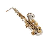 Beginner Sax Musical Instruments Tenor Saxophone Bb Tone Nickel Plated Tube Gold Key Sax With Case Gloves(Bag A)