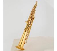 Beginner Sax Treble Saxophone B-Flat Straight Gold Lacquered Solid Musical Instrument Professional With Case Accessories(Gold)