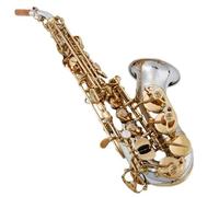 Beginner Sax Treble Saxophone Silvering Gold Key With Case Sax Ligature Reeds Neck(Bag A)