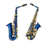 Beginner saxophone Alto Saxophone E-flat Blue Lacquer Gold Key Beginner Performance Examination Band Saxophone Woodwind Instrument