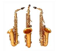 Beginner saxophone Alto Saxophone E-flat Gold Paint Alto Beginner Saxophone Complete Set With Portable Saxophone Box Reed Bracket(B)
