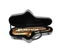 Beginner saxophone Alto Saxophone Flat E Tone Brass Tube Body White Shell Button Frosted Saxophone Set With Case Strap Glove Cloth(A)