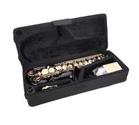 Beginner saxophone Alto Saxophone Gold Lacquer Beginners Kit With Case Reeds Soft Cloth And Rod Gloves Black(Black)