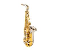 Beginner saxophone Alto Saxophone Nickel Plated Gold Key Professional Saxophone Beginners And Adults Playing Instruments With Accessories(A)