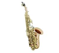 Beginner saxophone Bb Soprano Saxophone Small Bend Pipe Sax Phosphor Copper Musical Instrument With Case Brush Accessories(A)