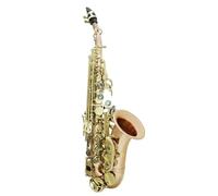 Beginner saxophone Bb Soprano Saxophone Small Bend Pipe Sax Phosphor Copper Musical Instrument With Case Brush Accessories(B)