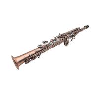 Beginner saxophone Bb Soprano Saxophone Vintage Bronze Copper B Flat Set With Case Saxophone Accessory Professional Woodwind Instruments(Red Copper)