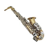 Beginner saxophone Beginners Alto Saxophone Eb Tune E Flat Brass Sliver Keys Musical Instrument With Case Accessories(A)