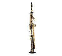 Beginner saxophone Beginners Soprano Saxophone B-key Straight Tube Gold Lacquer Saxophone Instrument Professional Box Accessories(Black)