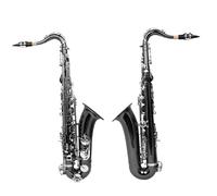Beginner saxophone Black Silver Saxophone Bb Tenor Saxophone Brass Musical Instrument Professional With Case Brush Kit(A)