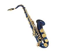 Beginner saxophone Blue Gold Saxophone Bb Tenor Saxophone Brass Musical Instrument Professional With Case Brush(Blue)