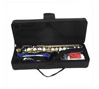 Beginner saxophone Blue Gold Tenor Saxophone B Flat Saxophone Beginner With Portable Case Reed Kit Gloves Neck Strap(A)