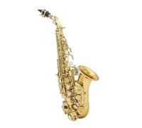 Beginner saxophone Brass Golden Carve Pattern Bb Bend Althorn Soprano Saxophone Sax White Shell Buttons Wind Instrument