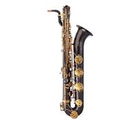 Beginner saxophone E-flat Bass Saxophone Brass Black Nickel Plated Saxophone Instrument Beginner Instrument With Instrument Accessories(A)